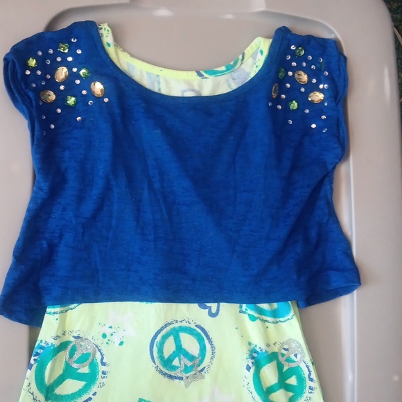 Justice cotton sheath dress with cropped layered top - Picture 2 of 3